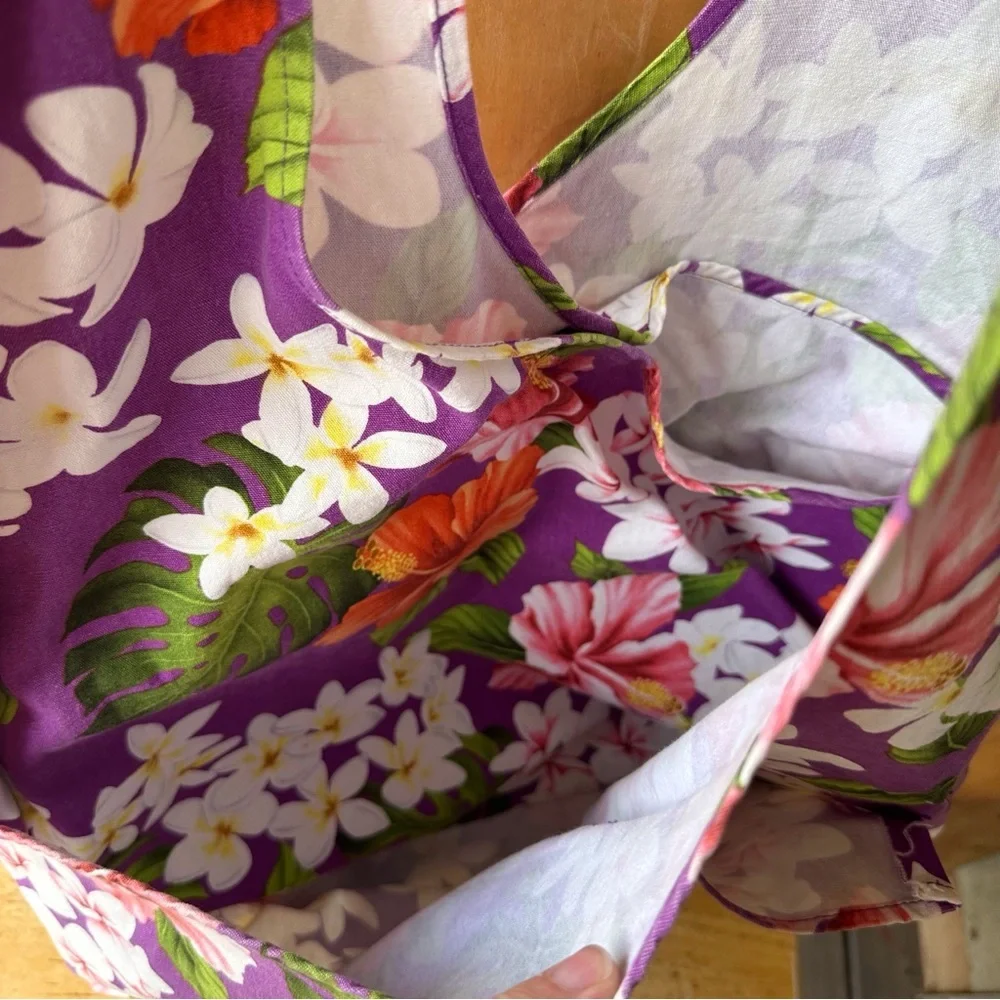 Nani Island Purple Floral Hobo Bag Canvas